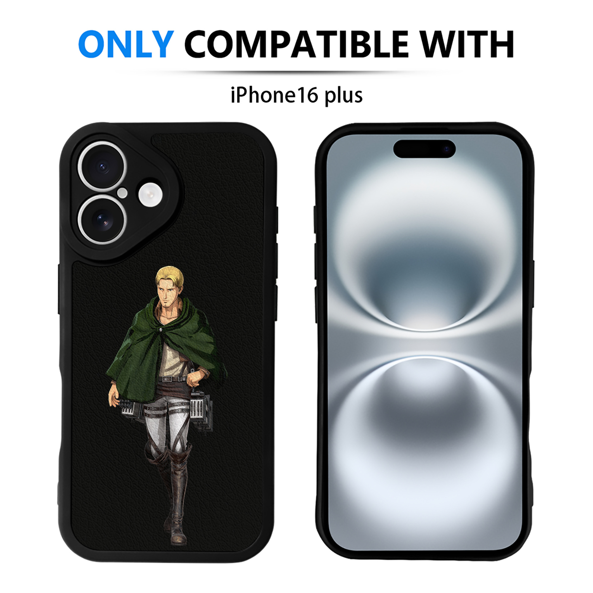 （画像用） 進撃の巨人 Attack on Titan 【iPhone 16シリーズ対応】シリコンスマホケース（レザー調） 材質：シリコン